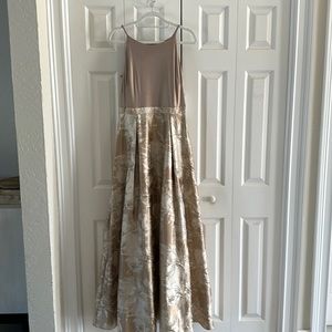 Aidan Mattox Gold maxi dress